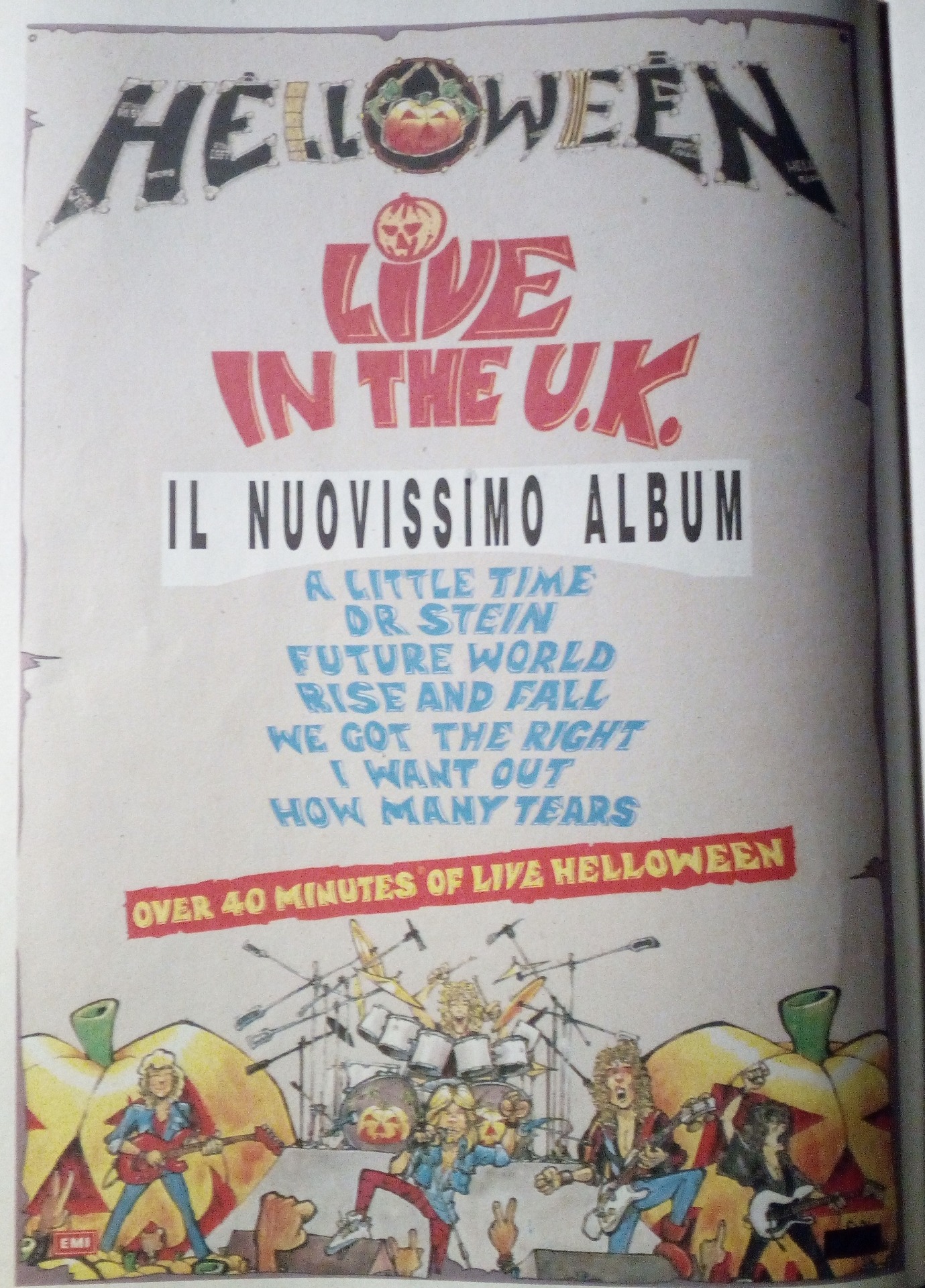 AD di "Live in U.K.", 1989. Collezione privata